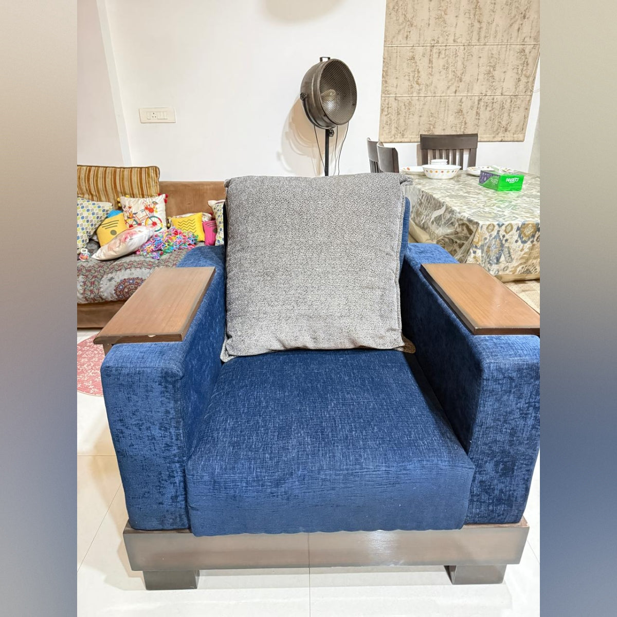 3+1+1 Seater Sofa Set (Navy Blue)