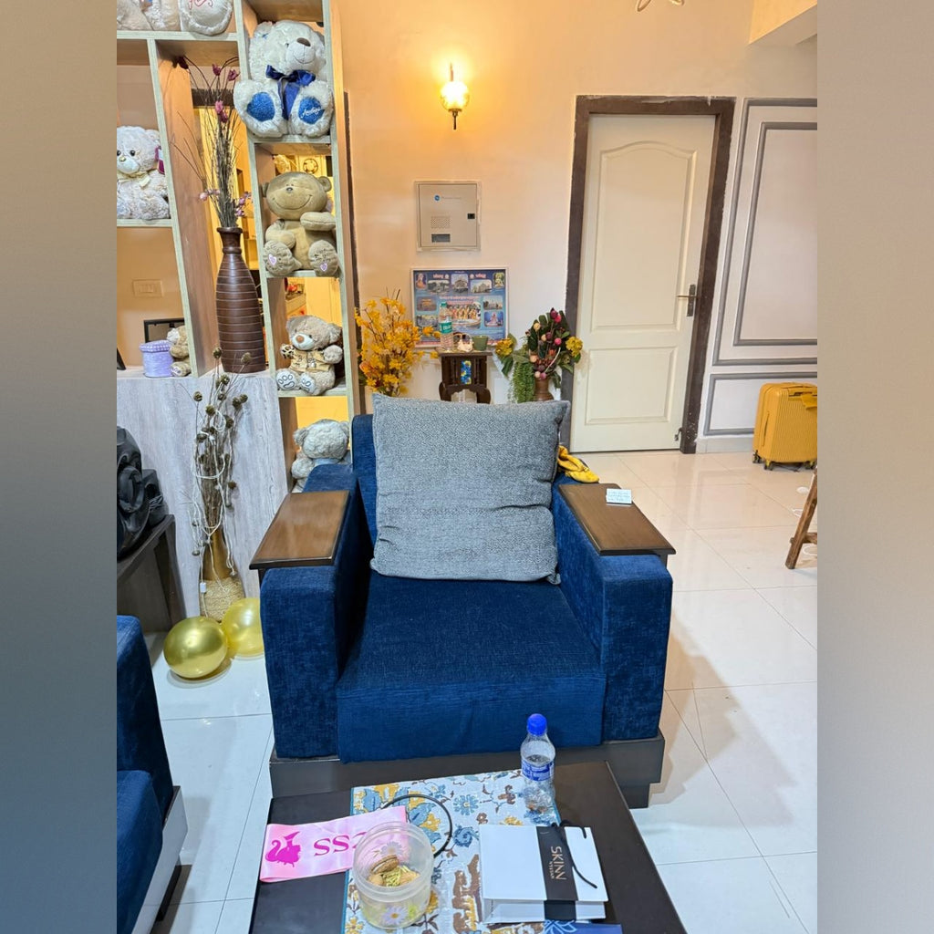 3+1+1 Seater Sofa Set (Navy Blue)