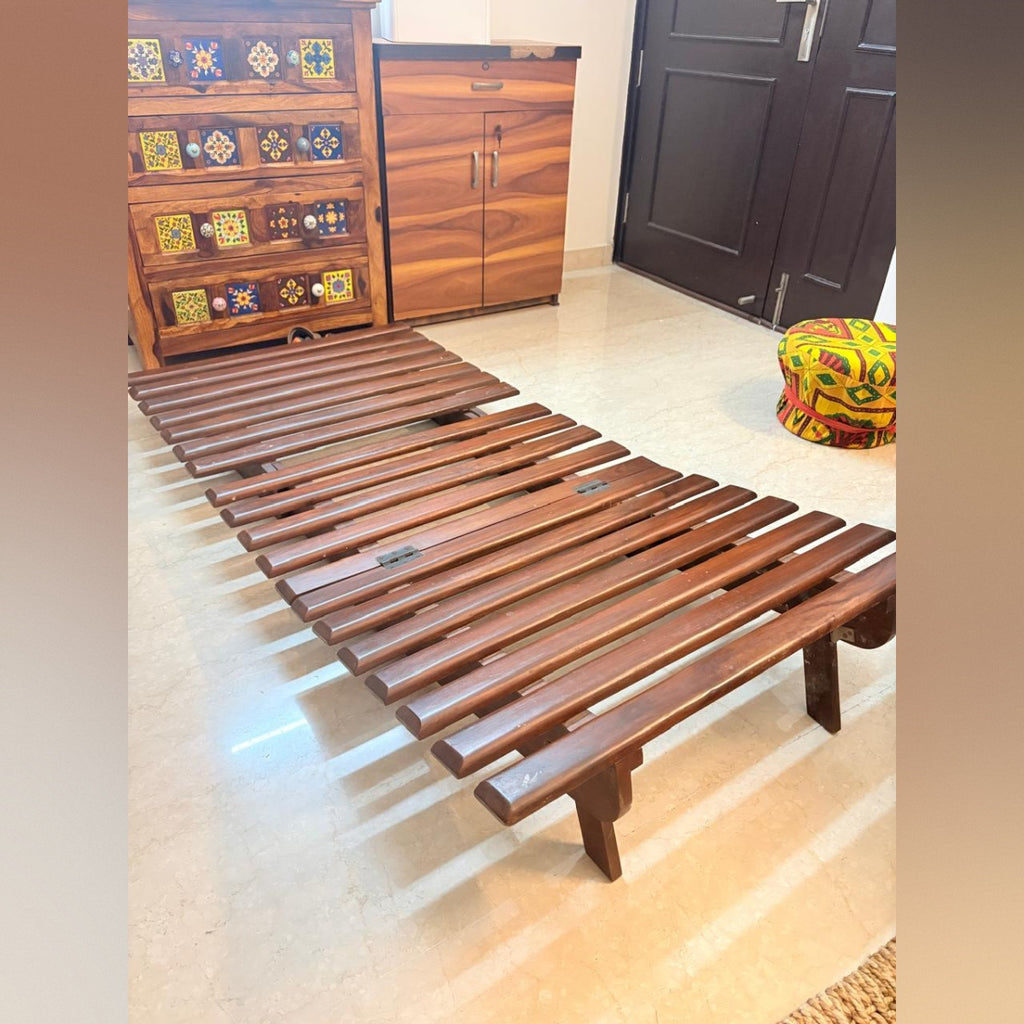 Pepperfry Solid Wood Futon / Sofa Cum Bed