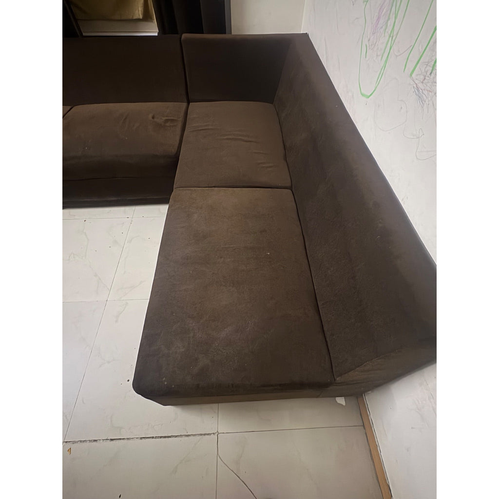 Brown L-Shaped 7-Seater Sofa - used living room in Gurugram - photo 5