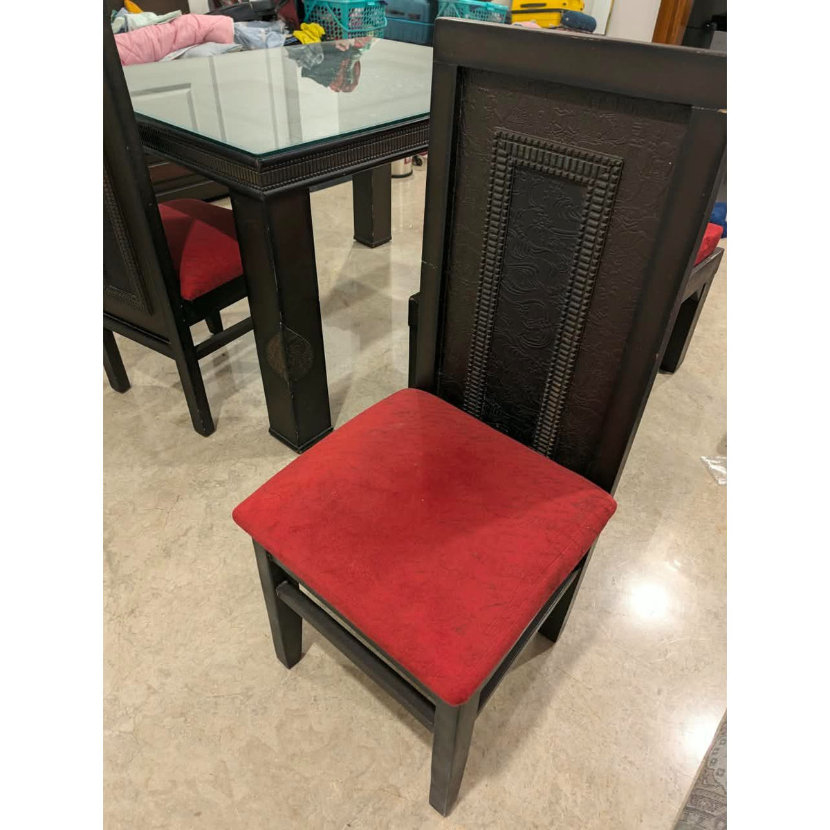 Glass Top Dining Set with Bench - used dining in Delhi - photo 2