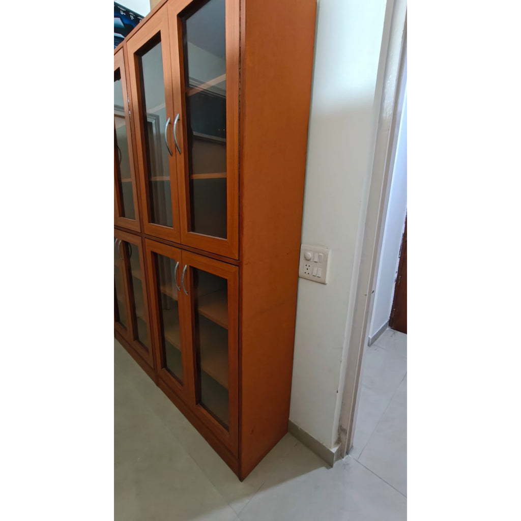 Two 4-Door Glass Bookcases (Teak Finish) - used bookcase in Noida - photo 6