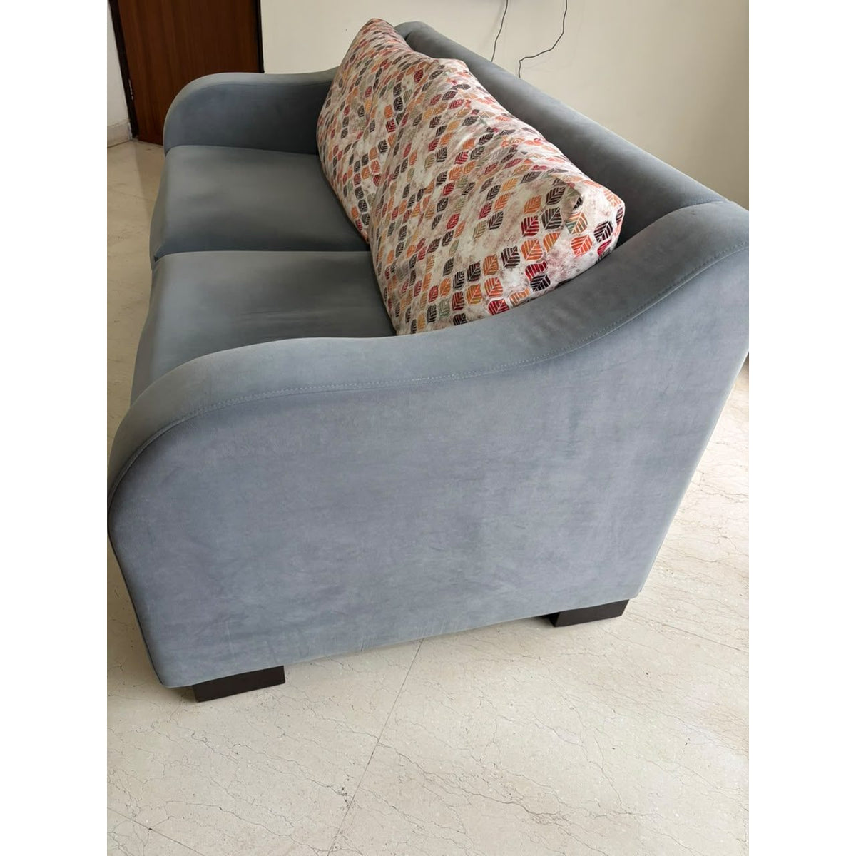 Krishna Furnishings grey fabric 3-seater sofa - photo 1