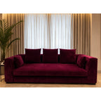 Custom Plum Suede 3-Seater Sofa (Furniturewalla)