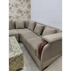 Velvet L-Shaped Sofa with Centre Table and Stools - used sofa in Delhi - photo 3