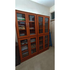 Two 4-Door Glass Bookcases (Teak Finish) - used bookcase in Noida - photo 1