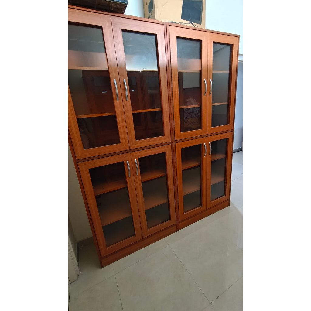 Two 4-Door Glass Bookcases (Teak Finish) - used bookcase in Noida - photo 4