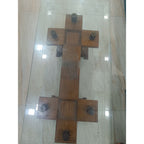 Wooden Centre Table with Glass Top (4×2 ft)