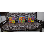 Vintage Wooden 3-Seater Sofa with Cushions - used living-room in Delhi - photo 3