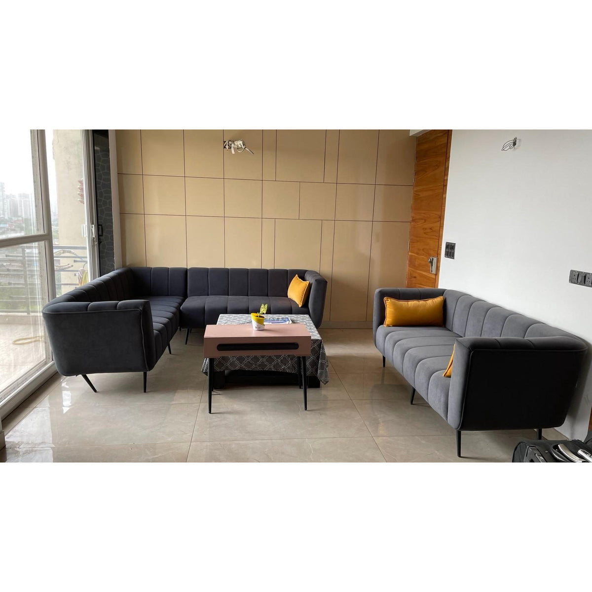 3 + 3 + 2 seater L shape sofa with Centre Table - photo 9 - Ghaziabad