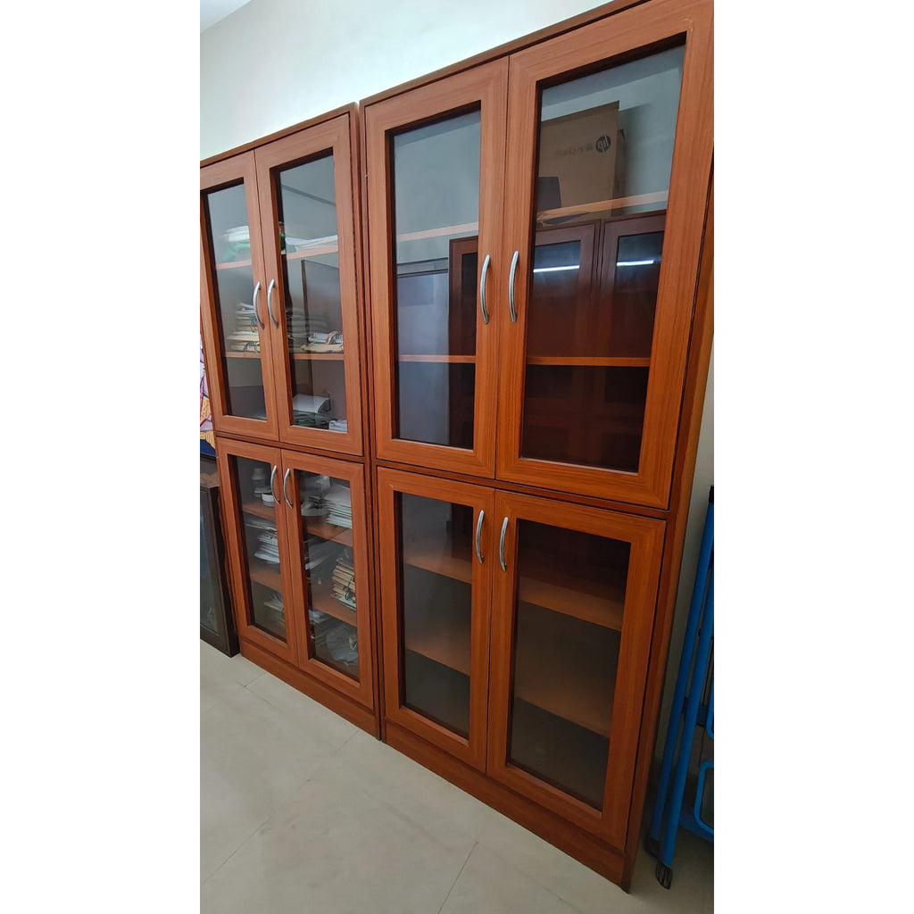 Two 4-Door Glass Bookcases (Teak Finish) - used bookcase in Noida - photo 2