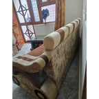 3-Seater Brown and Beige Fabric Sofa - used Living Room in Delhi - photo 4