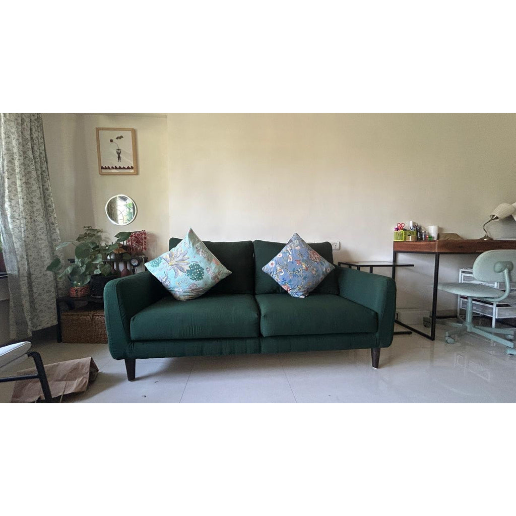 2-Seater Green Corduroy Sofa - used sofa in Delhi - photo 1