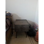 Wooden bedside tables set of 2 front view