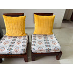 Pair of sheesham wood chairs with cushions - photo 2