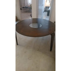 Round Wooden Dining Table with Glass Inset - used dining in Delhi - photo 6