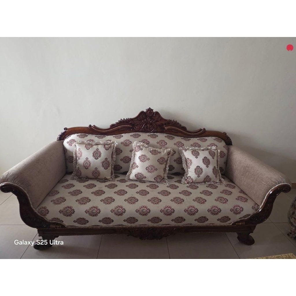 Custom Rajasthani Wooden Sofa Set - Front View