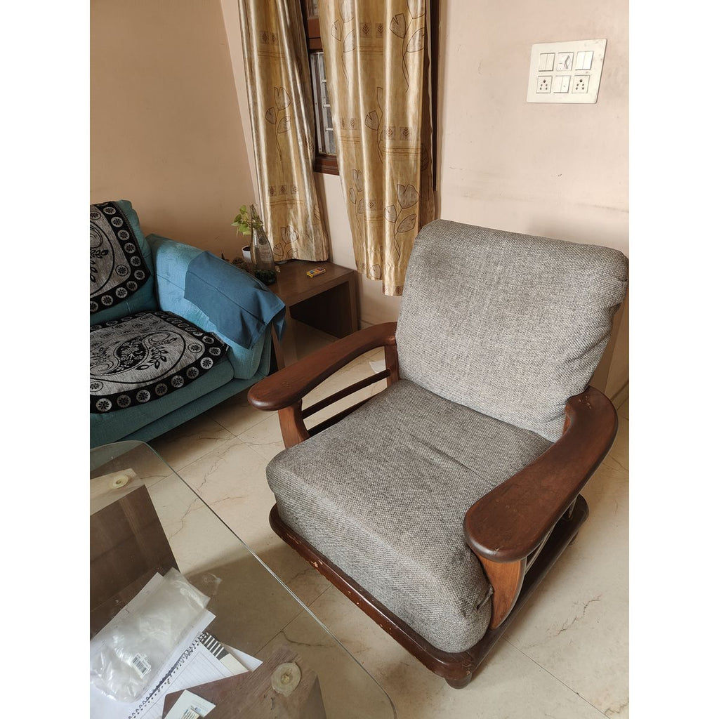 Fabric Sofa Set 3+1+1 with Centre Table & Stools