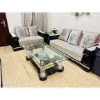 Designer Glass Centre Table - Right Angle