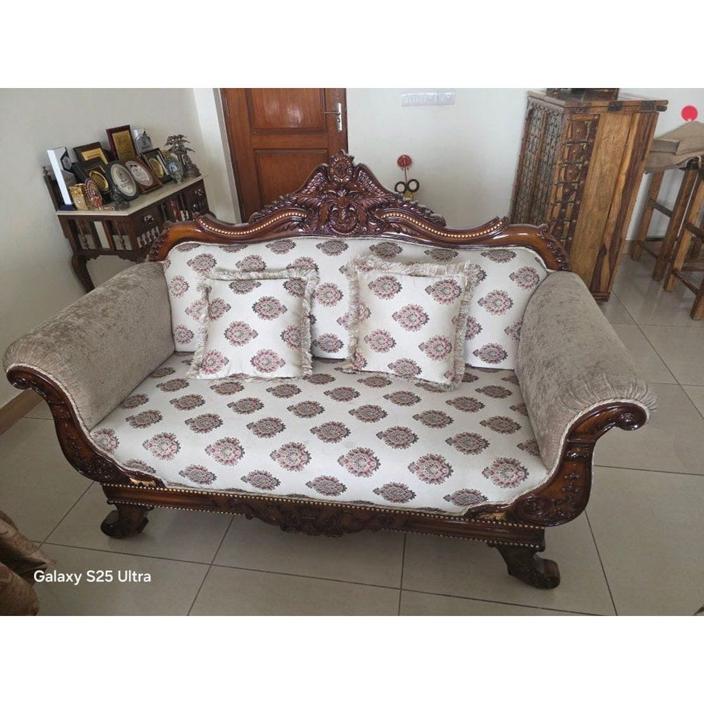 Custom Rajasthani Wooden Sofa Set - Left Side