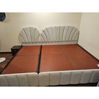 Upholstered storage bed pair, double and single - photo 8