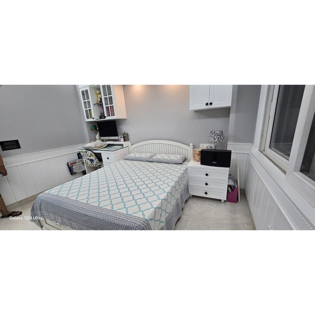 Teak Wood Queen Bed with Storage & Sleepwell Mattress