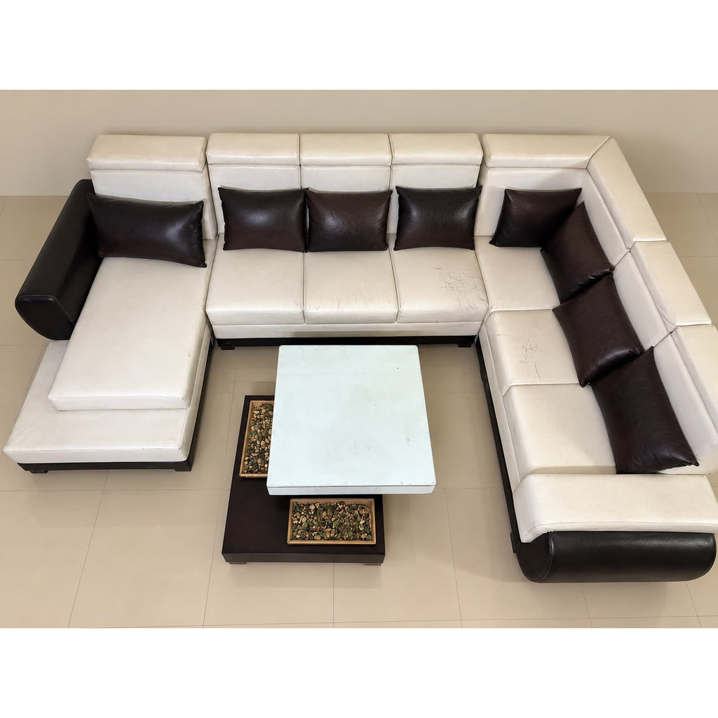 7-Seater U-Shaped Leatherette Sofa - used sofa in Gurugram - photo 2