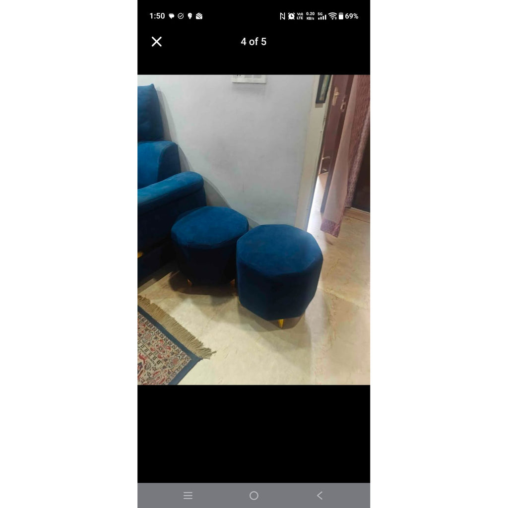 Blue L-Shaped Sofa Set - used item in Delhi - photo 2