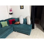 Teal 5-Seater Corner Sofa, Seat Sagging - used living-room in Delhi - photo 3