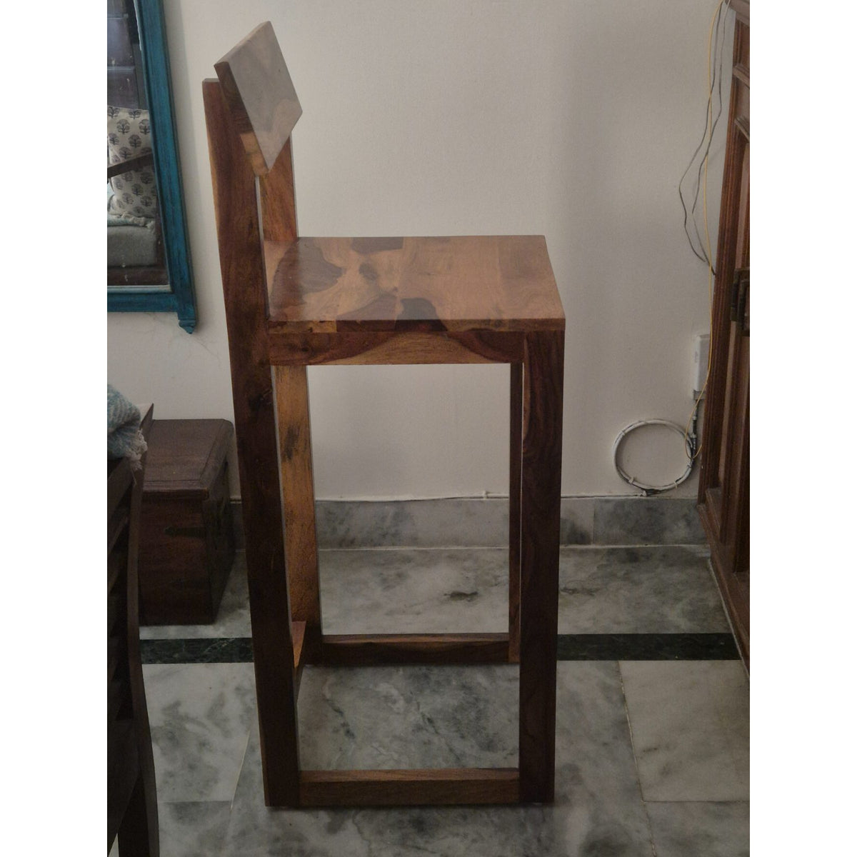 Set of 2 Wood Bar Chairs - used dining in Delhi - photo 2