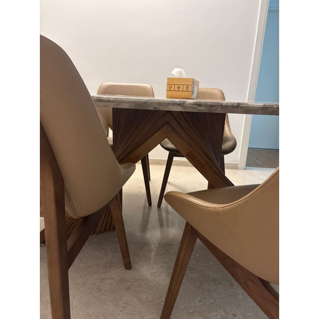 Italian Marble 6-Seater Dining Table - Left Side