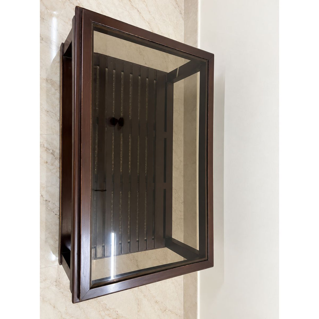 Rectangular Wooden Centre Table with Glass Top
