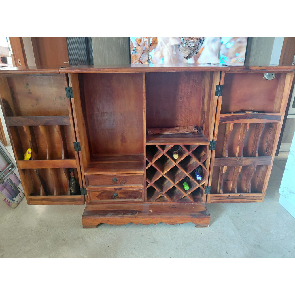 Pepperfry Sheesham Bar Unit - used living room in Gurugram - photo 1