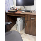 Wood-Finish Study Desk with Drawer and Cabinet - used study & office in Gurugram - photo 1