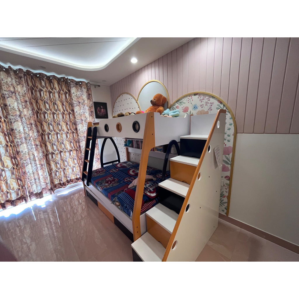 Kids Bunk Bed with Staircase and Trundle - used bunk bed in Gurugram - photo 2