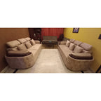 2 Cream 3-Seater Sofas - used living room in Delhi - photo 5