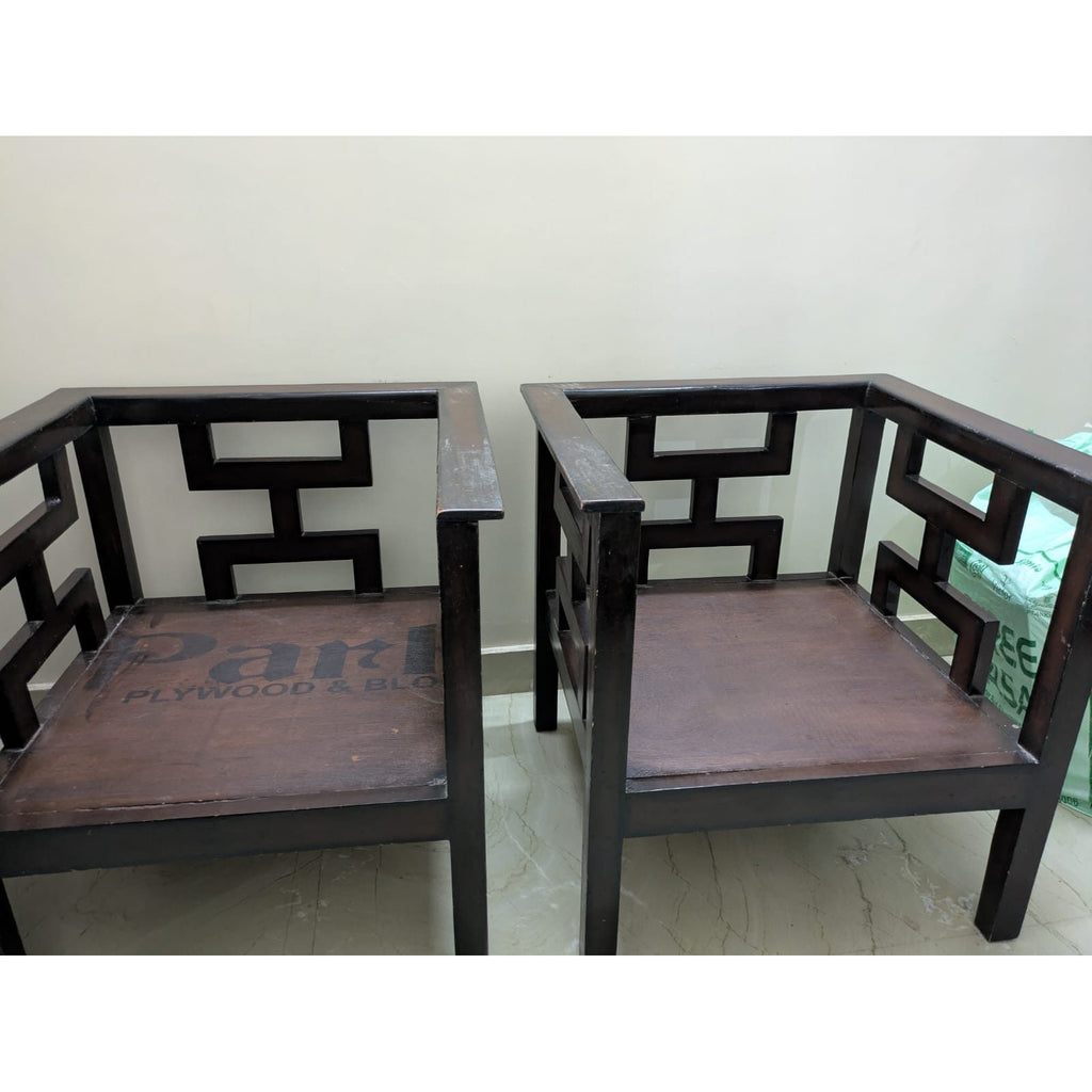 3+1+1 Wooden Sofa Set with Centre Table - used Living Room in Delhi - photo 3