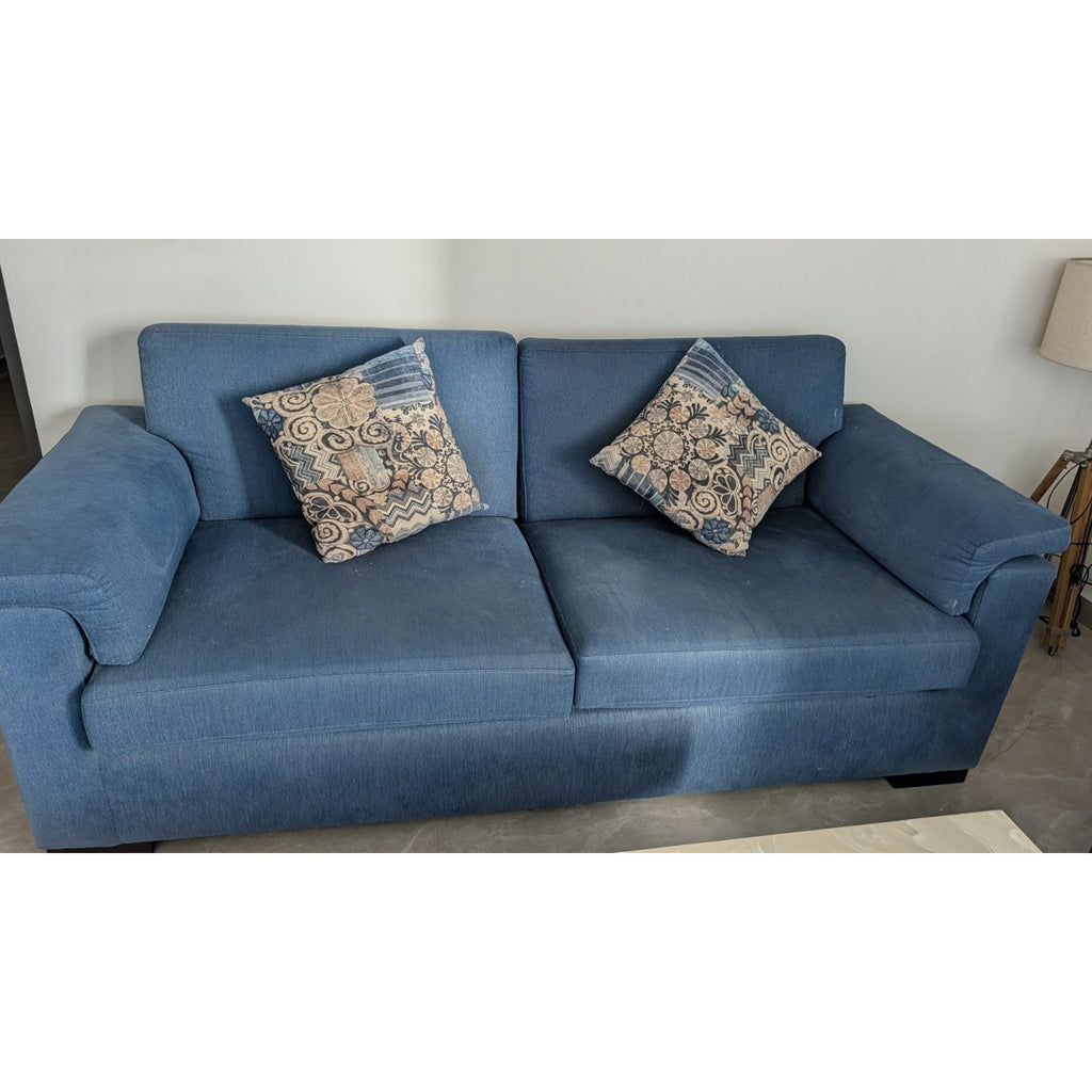Blue 6+2 Sofa Set - used living room in Gurugram - photo 3