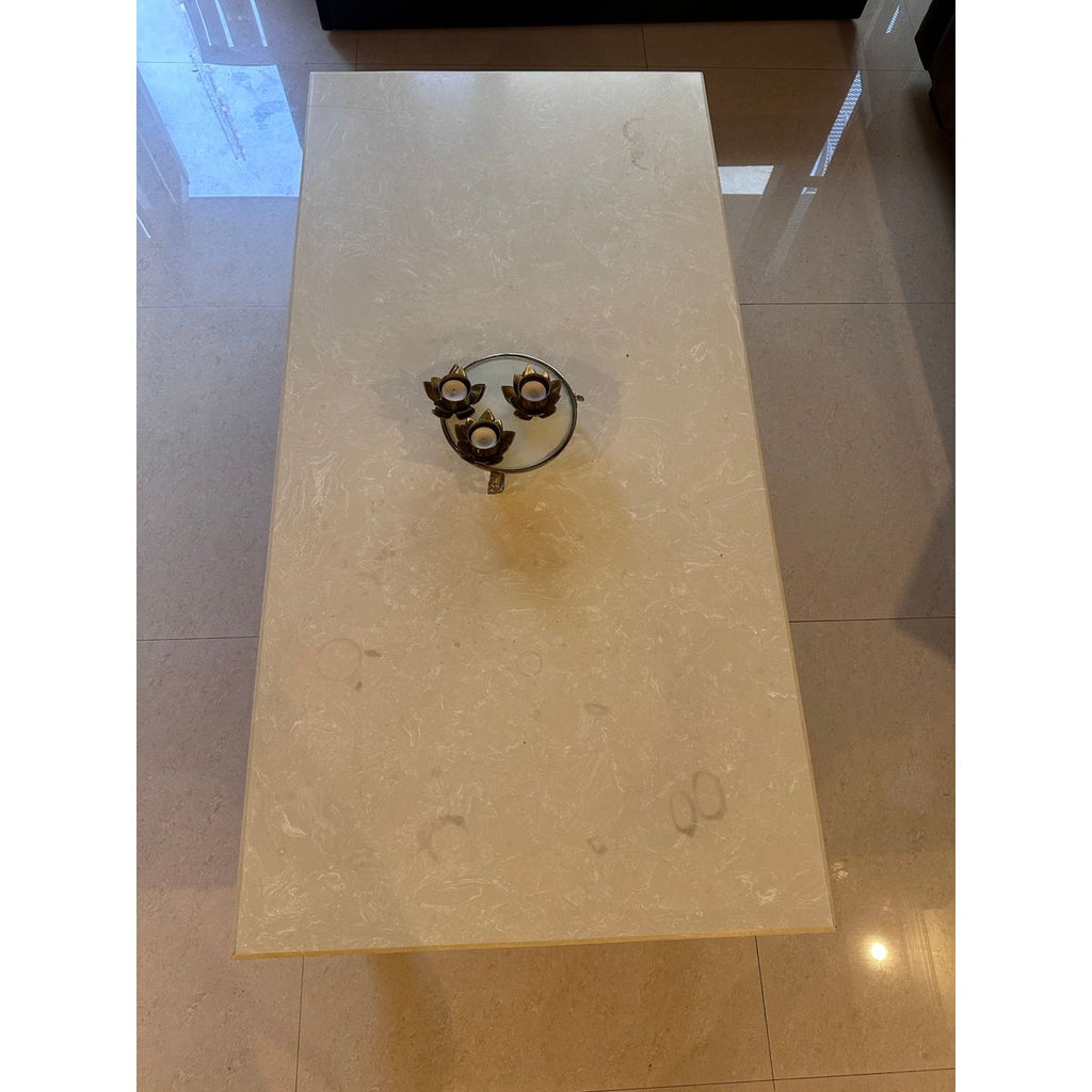 Solid Wood Marble Top Centre Table