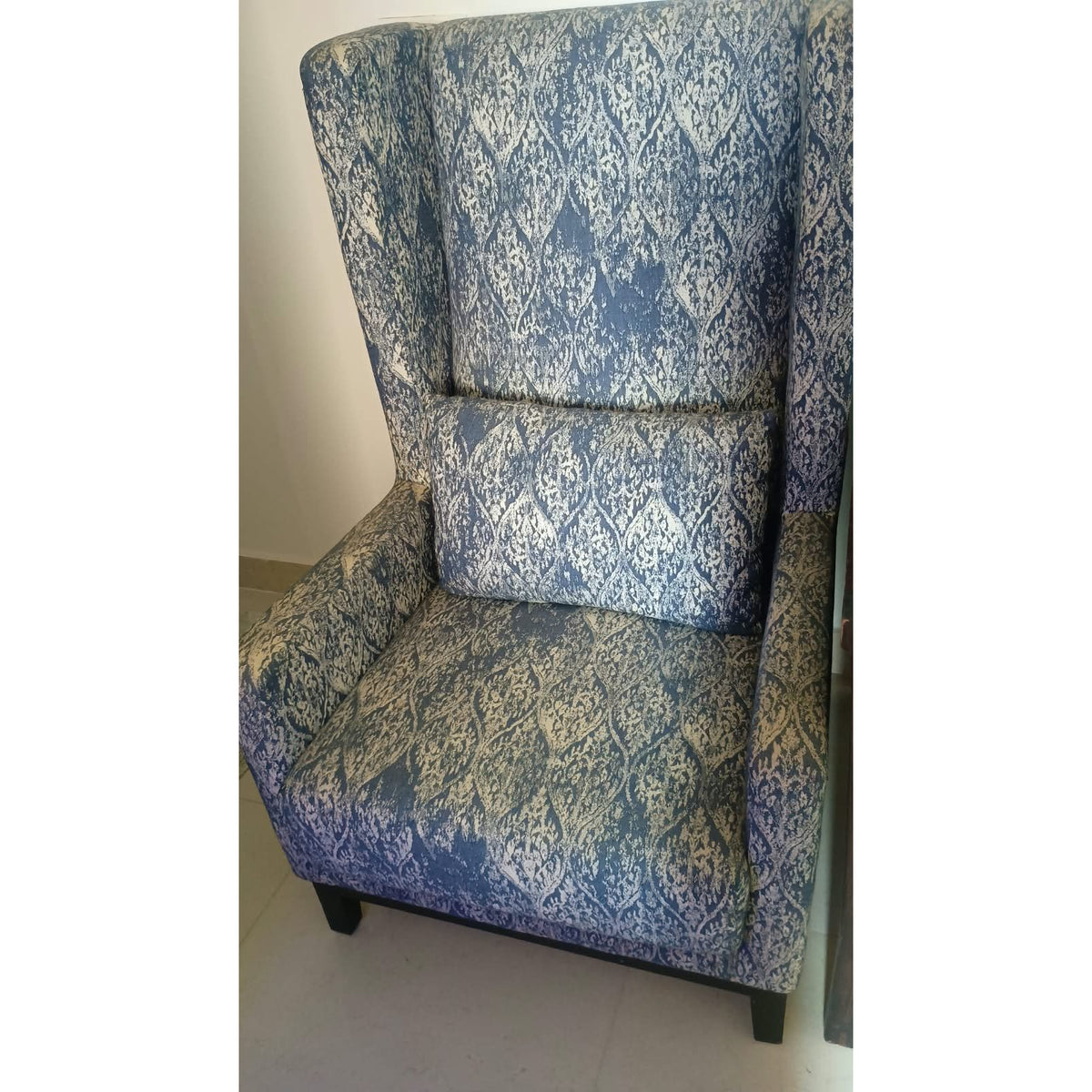 Blue Wingback Armchair - used living room in Gurugram - photo 2