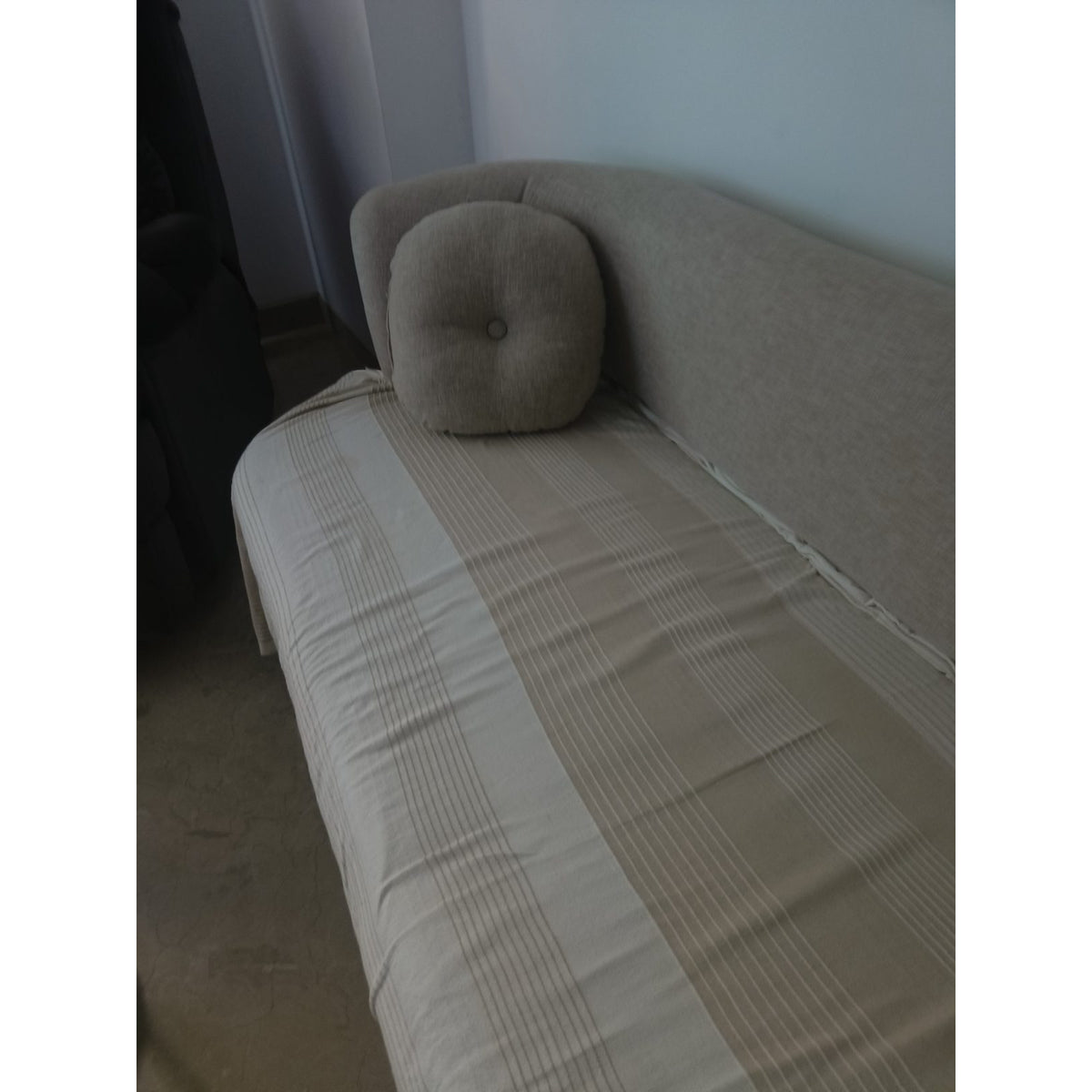 Beige Sofa with Two Ottomans and Three Round Tables - used living-room in Delhi - photo 3