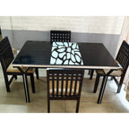 Glass Top Dining Table, 4 Sheesham Chairs - used dining set in Noida - photo 2