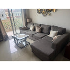 Wakefit Grey L-Shaped Fabric Sofa - used living-room in Gurugram - photo 1