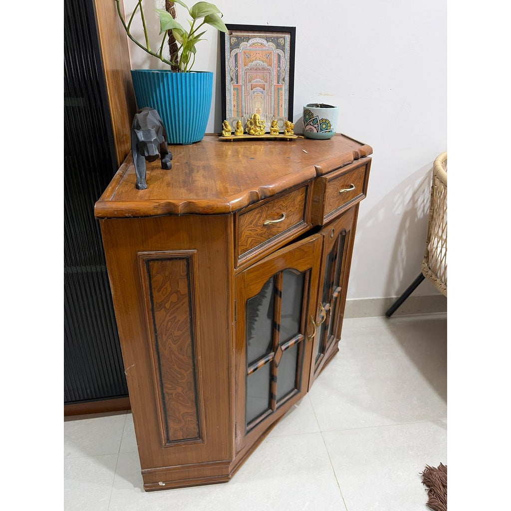 Corner Crockery Unit (Solid Wood)
