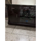 Dark Wood-Finish Sideboard with Glass Doors - used Living Room in Delhi - photo 5