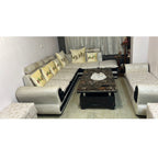 L-Shaped Sofa with Settee, Coffee Table and 2 Ottomans - used living-room in Delhi - photo 3