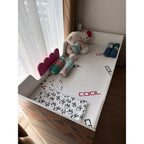 Toddler Bed with Storage + Sleepy Cat Gel Mattress (5'x3')