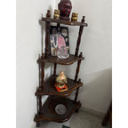 Four-Tier Wooden Corner Display Shelf - used Living Room in Delhi - photo 2