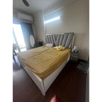 Wooden Double Bed with Storage + Dual-Comfort Mattress (6x6 ft)