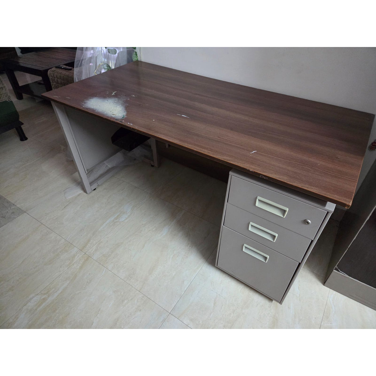 Godrej Study Desk with Three Lockable Drawers - used study-office in Noida - photo 1